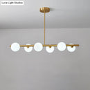 GobekUsa Brass Island Pendant Light Fixture - Simplicity Ball Glass Dining Room Lighting Kit