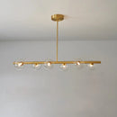 GobekUsa Brass Island Pendant Light Fixture - Simplicity Ball Glass Dining Room Lighting Kit