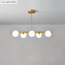 GobekUsa Brass Island Pendant Light Fixture - Simplicity Ball Glass Dining Room Lighting Kit