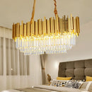 GobekUsa Brass Island Pendant - Traditional Crystal Dining Room Ceiling Light - 31.5"/39" Wide