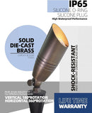 Brass Landscape Spotlights 1-Pack with MR16 Bulb(S02), 12V Low Voltage Landscape Lighting 2700K