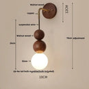 GobekUsa LED Walnut Wood Wall Light Sconce with Adjustable Acrylic Lamparas