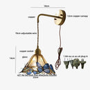 GobekUsa Butterfly Glass Wall Light Fixture LED Wire Adjustable Lamp