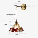 GobekUsa Butterfly Glass Wall Light Fixture LED Wire Adjustable Lamp