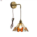 GobekUsa Butterfly Glass Wall Light Fixture LED Wire Adjustable Lamp