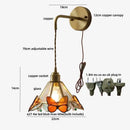 GobekUsa Butterfly Glass Wall Light Fixture LED Wire Adjustable Lamp