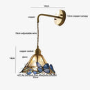 GobekUsa Butterfly Glass Wall Light Fixture LED Wire Adjustable Lamp