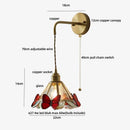 GobekUsa Butterfly Glass Wall Light Fixture LED Wire Adjustable Lamp