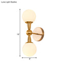 GobekUsa Brass Orb Wall Mount Light with Opal Glass Lampshade - Mid Century Wall Lighting Idea