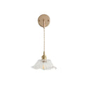 GobekUsa Adjustable LED Wall Light Clear Glass Copper Bedside Lamp