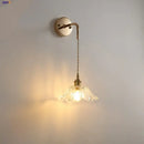 GobekUsa Adjustable LED Wall Light Clear Glass Copper Bedside Lamp
