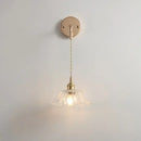 GobekUsa Adjustable LED Wall Light Clear Glass Copper Bedside Lamp