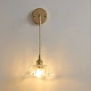 GobekUsa Adjustable LED Wall Light Clear Glass Copper Bedside Lamp