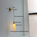 GobekUsa Adjustable LED Wall Light Clear Glass Copper Bedside Lamp