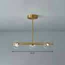 GobekUsa Brass Plated Glass Sphere Island Pendant Light - Modern Hanging Lighting for Dining Room