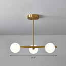 GobekUsa Brass Plated Glass Sphere Island Pendant Light - Modern Hanging Lighting for Dining Room