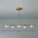 GobekUsa Brass Plated Glass Sphere Island Pendant Light - Modern Hanging Lighting for Dining Room