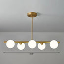 GobekUsa Brass Plated Glass Sphere Island Pendant Light - Modern Hanging Lighting for Dining Room