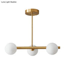 GobekUsa Brass Plated Glass Sphere Island Pendant Light - Modern Hanging Lighting for Dining Room