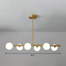 GobekUsa Brass Plated Glass Sphere Island Pendant Light - Modern Hanging Lighting for Dining Room