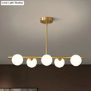 GobekUsa Brass Plated Glass Sphere Island Pendant Light - Modern Hanging Lighting for Dining Room