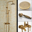 GobekUsa Brass Rainfall Shower Faucet Single Handle Mixer Tap Wall Mount Bathroom Set