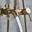 GobekUsa Brass Rainfall Shower Faucet Single Handle Mixer Tap Wall Mount Bathroom Set