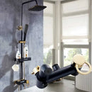 GobekUsa Brass Rainfall Shower Faucet Single Handle Mixer Tap Wall Mount Bathroom Set