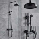 GobekUsa Brass Rainfall Shower Faucet Single Handle Mixer Tap Wall Mount Bathroom Set