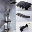 GobekUsa Brass Rainfall Shower Faucet Single Handle Mixer Tap Wall Mount Bathroom Set