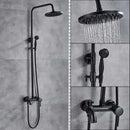 GobekUsa Brass Rainfall Shower Faucet Single Handle Mixer Tap Wall Mount Bathroom Set