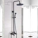 GobekUsa Brass Rainfall Shower Faucet Single Handle Mixer Tap Wall Mount Bathroom Set