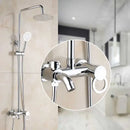 GobekUsa Brass Rainfall Shower Faucet Single Handle Mixer Tap Wall Mount Bathroom Set