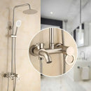 GobekUsa Brass Rainfall Shower Faucet Single Handle Mixer Tap Wall Mount Bathroom Set