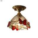 GobekUsa Butterfly Glass LED Ceiling Light - Copper Socket, Creative Bedroom Decor