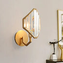 GobekUsa Brass Rhombus Wall Sconce with Clear Crystal Prism - Contemporary 1-Light Metal Lamp