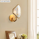 GobekUsa Brass Rhombus Wall Sconce with Clear Crystal Prism - Contemporary 1-Light Metal Lamp