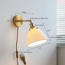 GobekUsa Ceramic Wall Sconce with Adjustable Iron Arm for Living Room Décor