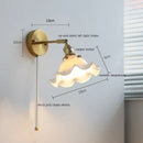 GobekUsa Ceramic Wall Sconce with Adjustable Iron Arm for Living Room Décor