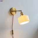 GobekUsa Ceramic Wall Sconce with Adjustable Iron Arm for Living Room Décor