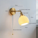 GobekUsa Ceramic Wall Sconce with Adjustable Iron Arm for Living Room Décor