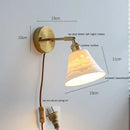 GobekUsa Ceramic Wall Sconce with Adjustable Iron Arm for Living Room Décor