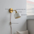 GobekUsa Ceramic Wall Sconce with Adjustable Iron Arm for Living Room Décor