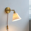 GobekUsa Ceramic Wall Sconce with Adjustable Iron Arm for Living Room Décor