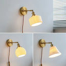 GobekUsa Ceramic Wall Sconce with Adjustable Iron Arm for Living Room Décor