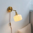 GobekUsa Ceramic Wall Sconce with Adjustable Iron Arm for Living Room Décor