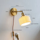 GobekUsa Ceramic Wall Sconce with Adjustable Iron Arm for Living Room Décor