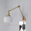 GobekUsa Ceramic Copper LED Wall Lamp with Adjustable Long Arm Swing