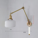 GobekUsa Ceramic Copper LED Wall Lamp with Adjustable Long Arm Swing