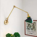GobekUsa Ceramic Copper LED Wall Lamp with Adjustable Long Arm Swing